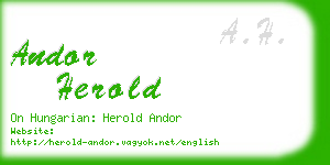 andor herold business card